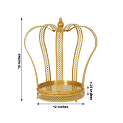 Metal Wedding Cupcake Stand Gold Princess Crown Style - Stunning Dessert Display Holder Centerpiece for Upscale Weddings & Special Occasions 19"