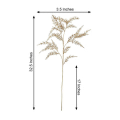 2 Stems 32" Metallic Gold Artificial Fern Leaf Branch Vase Filler
