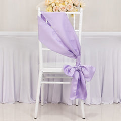 5 Pack Lamour Satin 6"x106" Chair Sashes Lavender Lilac - Stylish Reusable Decorative Bows