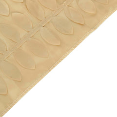 Taffeta Fabric 12"x108" Table Runner Champagne - 3D Leaf Petal Design