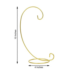 2-Pack Metal Air Plant Terrarium Stand Hanging Ornament Display Holder Gold 10" - Stylish Decor for Tables & Gatherings