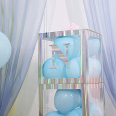 4 Pack 5" Iridescent Alphabet Stickers Banner, Customizable Stick on Letters - N