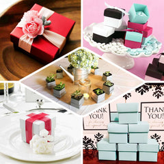 100 Pack 2.5"x2.5"x1.5" Chocolate Brown Party Favor Candy Gift Boxes