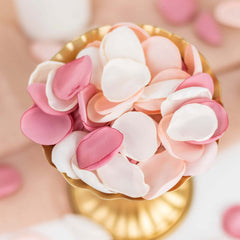 400-Pack Rose Petals Life-Like Flower Confetti Blush Mix Matte Silk Round - Decorative Event Table Scatters 2"
