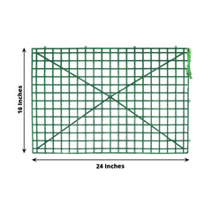 10 Pack 24"x16" Dark Green Artificial Flower Wall Grid Panel Frames, DIY Plastic Mesh Plant Wall Backdrop Fences