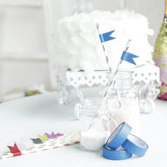 5 Pack 0.5"x5 Yards Royal Blue Washi DIY Craft Glitter Tape