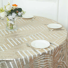 Sequin 72" Table Overlay Square Tablecloth Champagne - Diamond Glitz Table Cover