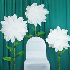 2 Pack 24" White Life-Like Soft Foam Craft Dahlia Flower Heads