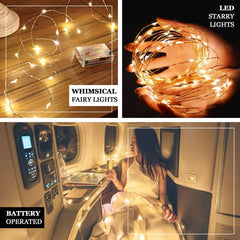 20 LED Micro Fairy String Lights Starry Bright Design Fuchsia - Battery Operated Party Accent 90"