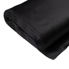 54"x10 Yards Black Lamour Satin Fabric Bolt, Heavy Matte Satin Fabric By The Yard