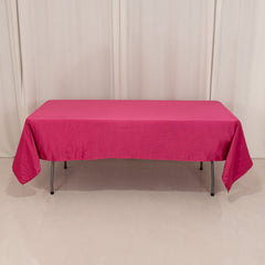 Lamour Satin 60"x102" Rectangle Tablecloth Fuchsia - Durable & Silky Soft Feel Table Cover