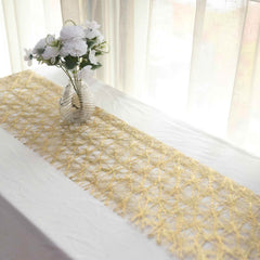 Polyester 12"x108" Table Runner Metallic Gold Disposable Non-Woven Fiber Roll - Stylish & Chic Table Decor