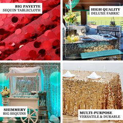 Sequin 90"x156" Rectangle Tablecloth Iridescent Blue - Seamless Big Payette Table Cover