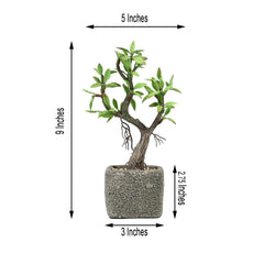 Willow Tree Artificial Succulents in Concrete Pot - Lifelike Decorative Faux Plants for Home Office & Event Design 9"
