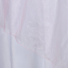 Organza 72"x72" Table Overlay Square Tablecloth Pink - Sheer Design for Stylish Events