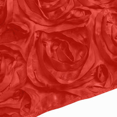 8ftx8ft Red Satin Rosette Event Curtain Drapes, Backdrop Event Panel