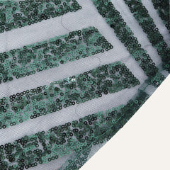 Sequin 12"x108" Table Runner Hunter Emerald Green - Diamond Glitz Design