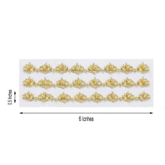 3 Pack Stick-On Diamond Rhinestone Gems, Gold Self Adhesive Crown DIY Craft Stickers