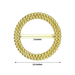 20 Pack Diamond Round Chair Sash Band Buckle Pins Gold - Timeless Rhinestone Napkin Rings for Weddings & Gatherings 2.5"