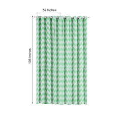 2 Pack White Mint Chevron Print Blackout Window Curtain Grommet Panels, Noise Canceling Curtains - 52"x108"