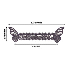 12-Pack Paper Napkin Rings Laser Cut Butterfly Purple Shimmery - Decorative Serviette Holders