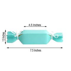25 Pack Turquoise Candy Shape W Satin Ribbon Party Favor Gift Boxes - Clearance SALE