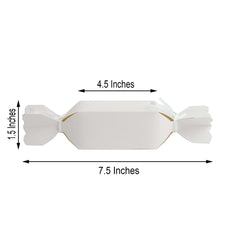 25 Pack White Candy Shape W Satin Ribbon Party Favor Gift Boxes