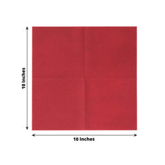 20-Pack Paper Linen-Like Cocktail Napkins Burgundy - Disposable 5"x5" Airlaid Soft Napkins