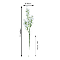 2 Bushes 33" White Artificial Silk Chrysanthemum Mum Flower Bouquets