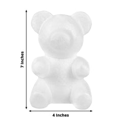 2 Pack 7" DIY White 3D Modeling StyroFoam Bears, Polystyrene Craft Foam Animals