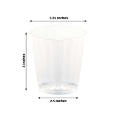 25-Pack Plastic Party Cups Crystal Clear with Rounded Rim - Durable Hard Disposable Drinkware 9oz