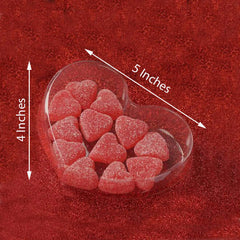 25 Pack 5"x4" Clear Plastic Heart Shaped Party Favor Boxes, Transparent Cupcake Candy Display Gift Boxes