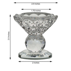 Gemcut Crystal Glass Prism Votive Candle Holder Stand, Accent Candle Display Piece 2.5" Tall