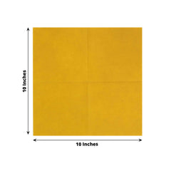 20-Pack Paper Linen-Like Cocktail Napkins Gold - Disposable 5"x5" Airlaid Soft Napkins