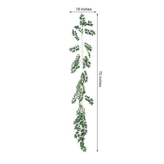 2 Pack 6ft Green Artificial Honey Locust Leaf Garland, Flexible Vine