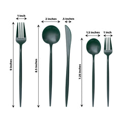 50-Pack Plastic Utensil Set Hunter Emerald Green - Premium Disposable Heavy Duty Sleek Flatware