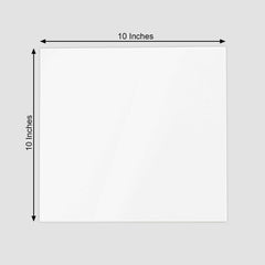 2 Pack 10" Square White Acrylic Plexiglass Sheets, 3mm Thick Top Plates With Protective Film