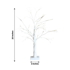 Lighted Birch Tree Lamp White Design Warm White - Battery Operated Rechargeable LED Table Accent 2ft