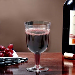 20-Pack Plastic Wine Glasses Short Stem Crystal Collection Clear - Stylish Disposable Glasses for Wine 6oz