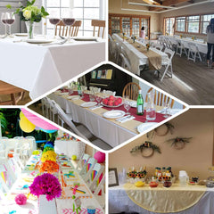 Paper Linen-Like Airlaid Tablecloth Rectangle White - Convenient Disposable Table Cover 50"x108"