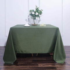 Polyester Square 90"x90" Tablecloth Olive Green - Wrinkle-Resistant & Durable Table Cover