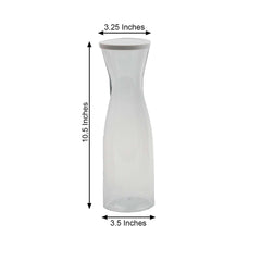3-Pack Plastic Water Carafes Clear with White Lids - Durable Disposable Beverage Containers for Picnic & Outdoor Events 34oz