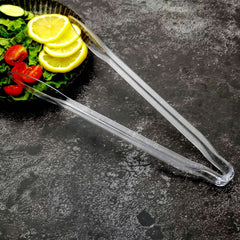 3-Pack Plastic Serving Tongs Clear - Durable Disposable Food Service Tongs for Salad Bars Dessert Tables Buffets12"