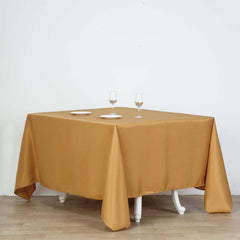 Polyester Square 90"x90" Tablecloth Gold - Wrinkle-Resistant & Durable Table Cover for Events