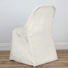 Polyester Chair Cover Ivory for Folding Chairs - Durable and Reusable Slip-On Cover