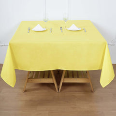Polyester Square 70"x70" Tablecloth Yellow - Wrinkle-Resistant & Durable Table Cover