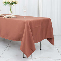 Premium Polyester 60"x102" Rectangle Tablecloth Terracotta (Rust) - Durable 220GSM Wrinkle-Resistant Table Cover