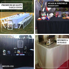 Fitted Polyester 72"x30" Rectangle Tablecloth Silver - Durable and Easy to Maintain Table Cover