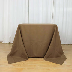 Polyester Square 90"x90" Tablecloth Taupe - Wrinkle-Resistant & Durable Table Cover