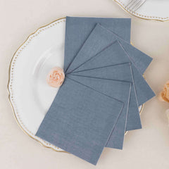 50-Pack Paper Beverage Napkins Dusty Blue - 2 Ply Disposable Soft 18GSM Cocktail Napkins 5"x5"
